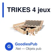 TRIKES 4 jeux dans une boîte en bois - Miniature 1
