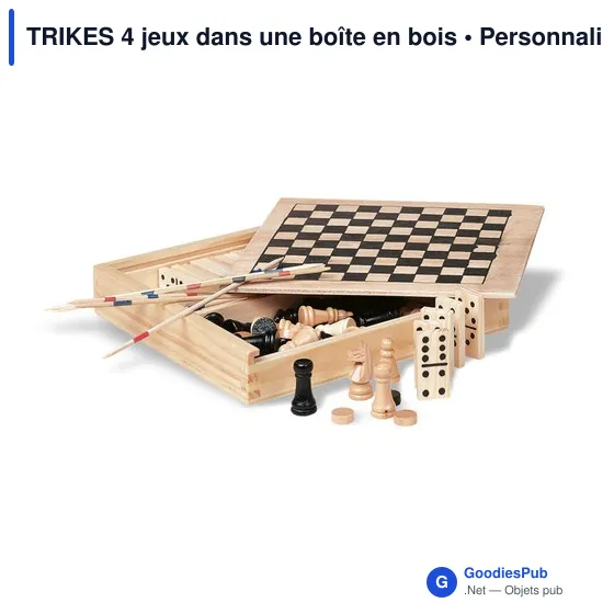 TRIKES 4 jeux dans une boîte en bois - Image 1
