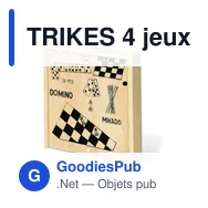 TRIKES 4 jeux dans une boîte en bois - Miniature 2