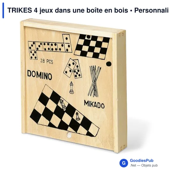 TRIKES 4 jeux dans une boîte en bois - Image 2
