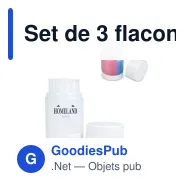 Set de 3 flacons de voyage personnalisable en ABS recyclé avec logo - Trio - Miniature 1
