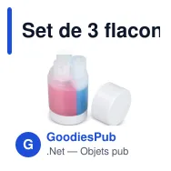 Set de 3 flacons de voyage personnalisable en ABS recyclé avec logo - Trio - Miniature 2