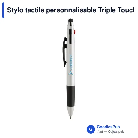 Stylo tactile personnalisable Triple Touch avec logo