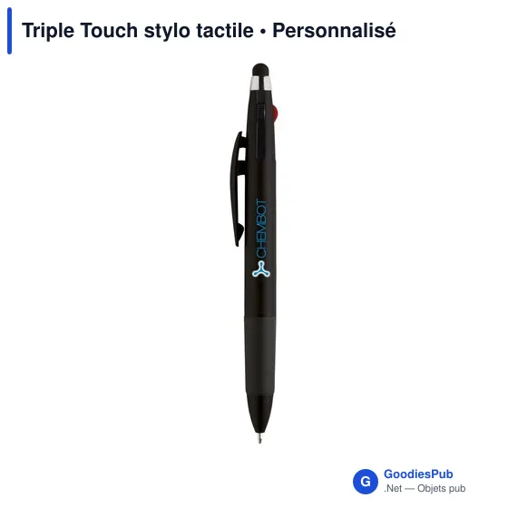 Stylo tactile personnalisable Triple Touch avec logo - Image 5