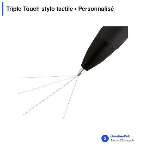 Stylo tactile personnalisable Triple Touch avec logo - Image 6