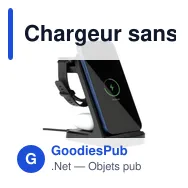 Chargeur sans fil personnalisable Triple-Up RCS avec logo - Miniature 1