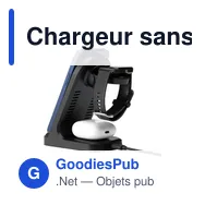 Chargeur sans fil personnalisable Triple-Up RCS avec logo - Miniature 2