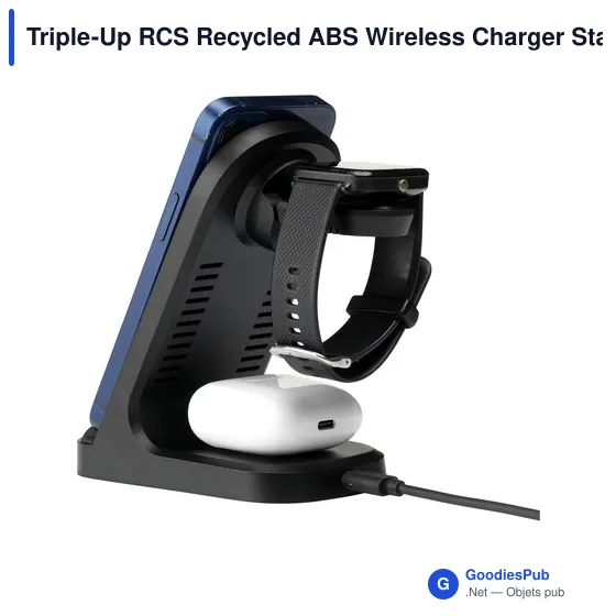 Chargeur sans fil personnalisable Triple-Up RCS avec logo - Image 2