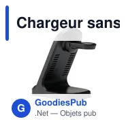 Chargeur sans fil personnalisable Triple-Up RCS avec logo - Miniature 3