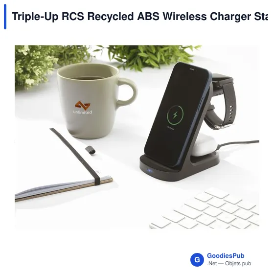 Chargeur sans fil personnalisable Triple-Up RCS avec logo - Image 7