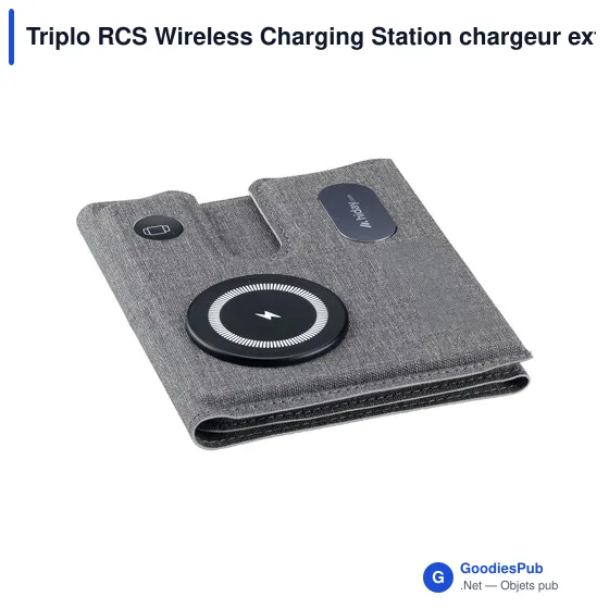 Chargeur sans fil personnalisable Triplo RCS pour logo d'entreprise - Image 5