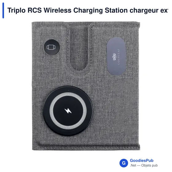 Chargeur sans fil personnalisable Triplo RCS pour logo d'entreprise - Image 6