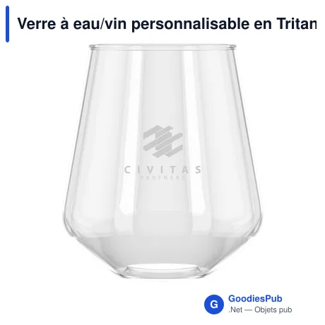 Verre à eau/vin personnalisable en Tritan avec logo - HappyGlass