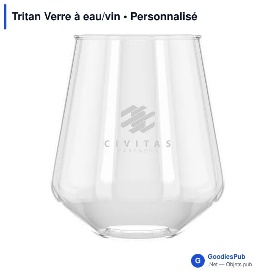 Verre à eau/vin personnalisable en Tritan avec logo - HappyGlass - Image 1