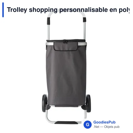 Trolley shopping personnalisable en polyester avec logo - Susanita