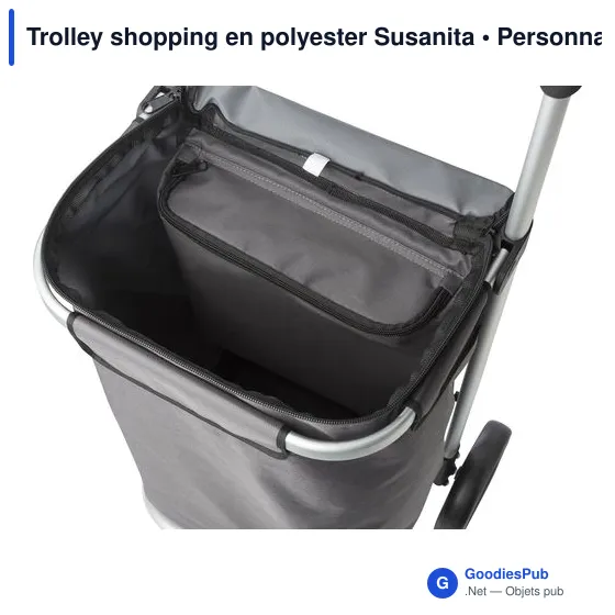Trolley shopping personnalisable en polyester avec logo - Susanita - Image 2
