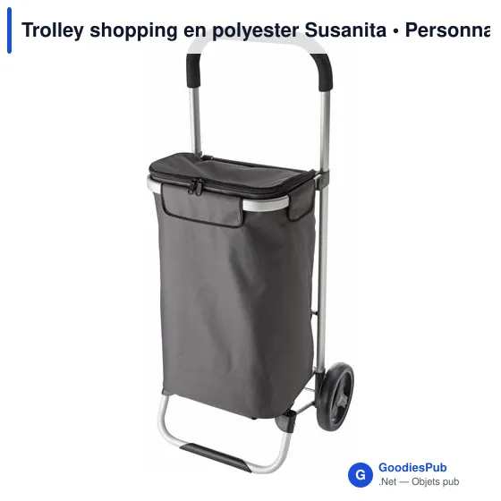 Trolley shopping personnalisable en polyester avec logo - Susanita - Image 3