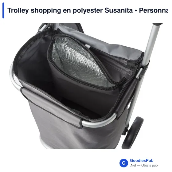 Trolley shopping personnalisable en polyester avec logo - Susanita - Image 4