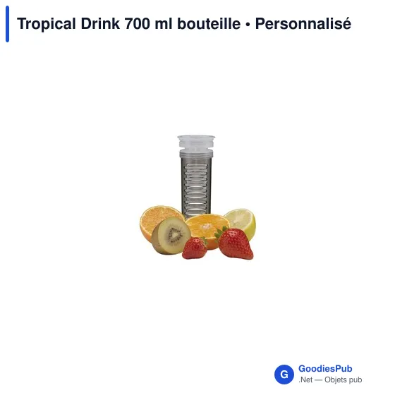 Bouteille d'eau personnalisable Tropical Drink 700 ml avec logo - Image 2