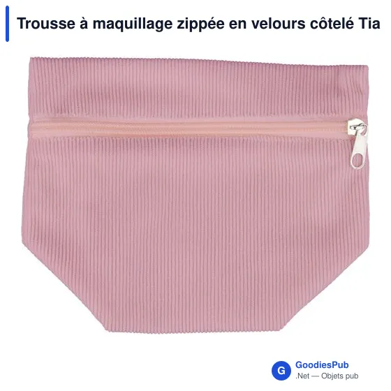 Trousse à maquillage zippée en velours côtelé Tia - Image 16