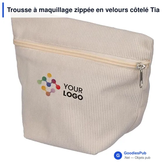 Trousse à maquillage zippée en velours côtelé Tia - Image 18