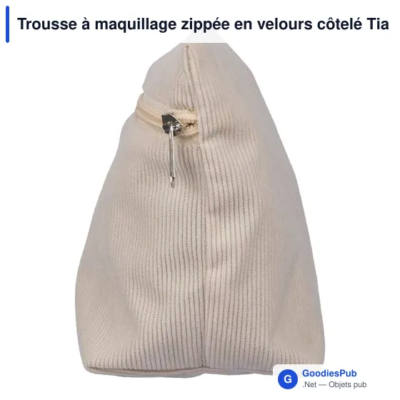 Trousse à maquillage zippée en velours côtelé Tia - Image 19