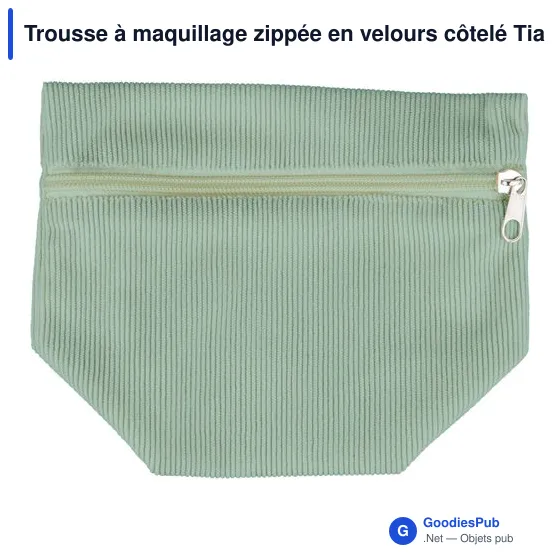 Trousse à maquillage zippée en velours côtelé Tia - Image 24