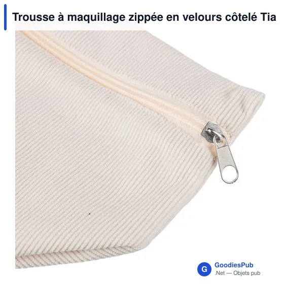 Trousse à maquillage zippée en velours côtelé Tia - Image 31