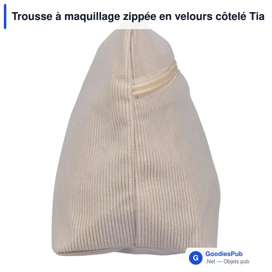 Trousse à maquillage zippée en velours côtelé Tia - Image 6