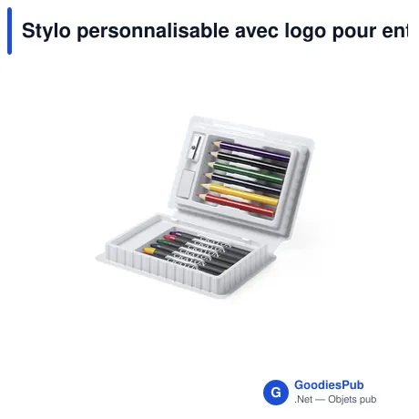 Stylo personnalisable avec logo pour entreprises - Set de 14 pièces