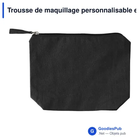 Trousse de maquillage personnalisable en coton recyclé - Cressidaavec logo