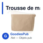 Trousse de maquillage personnalisable en coton recyclé - Cressidaavec logo - Miniature 5