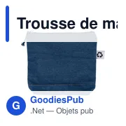 Trousse de maquillage en denim recyclé Orin - Miniature 1