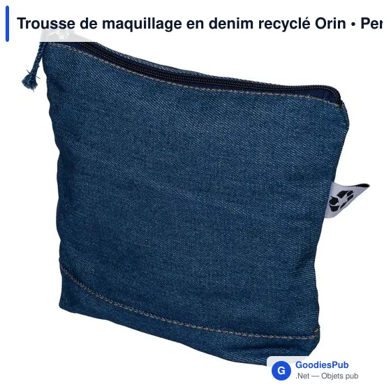 Trousse de maquillage en denim recyclé Orin - Image 2