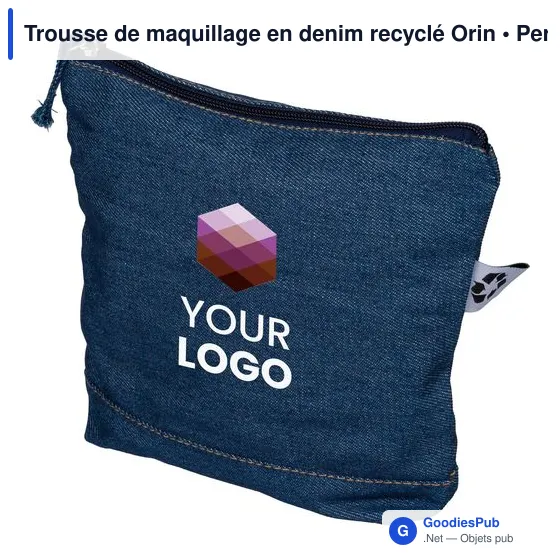 Trousse de maquillage en denim recyclé Orin - Image 3