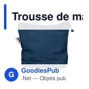 Trousse de maquillage en denim recyclé Orin - Miniature 5