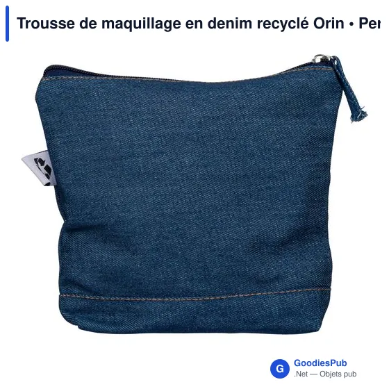 Trousse de maquillage en denim recyclé Orin - Image 5