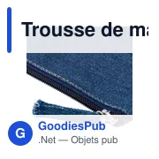 Trousse de maquillage en denim recyclé Orin - Miniature 8