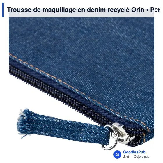 Trousse de maquillage en denim recyclé Orin - Image 8