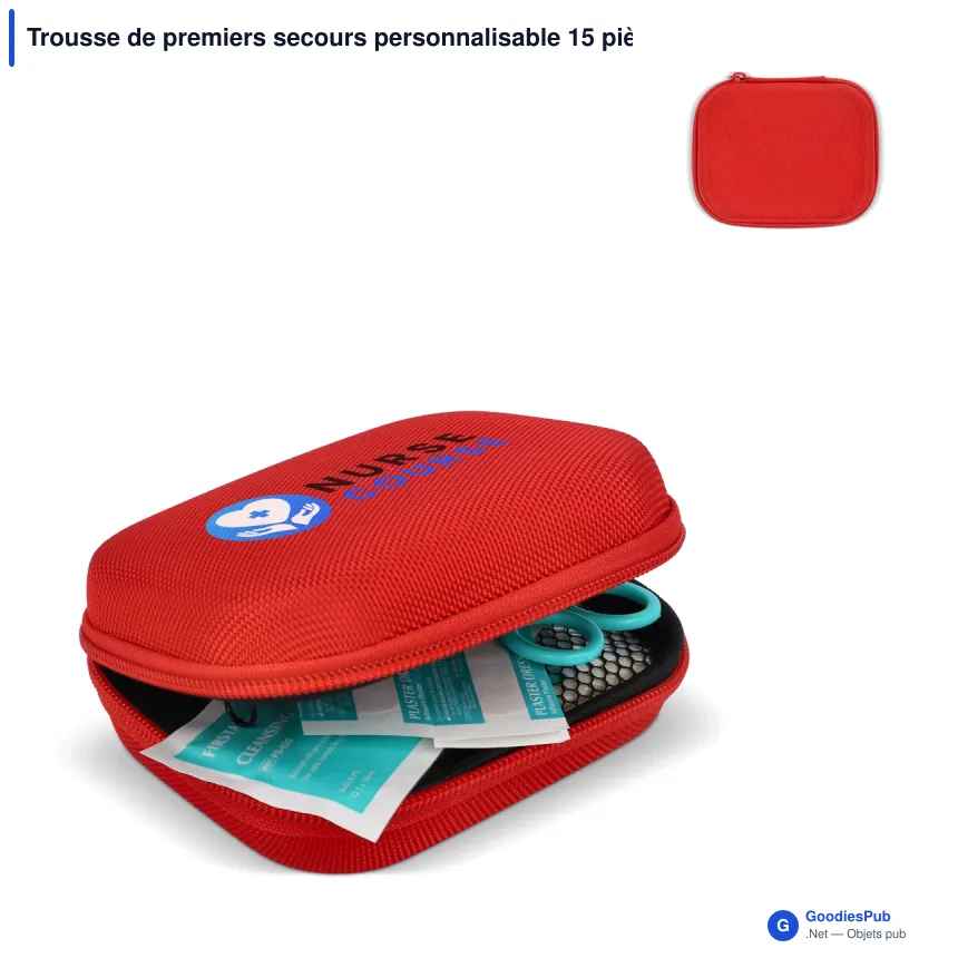 Trousse de premiers secours personnalisable 15 pièces avec logo - Everest - Image 1