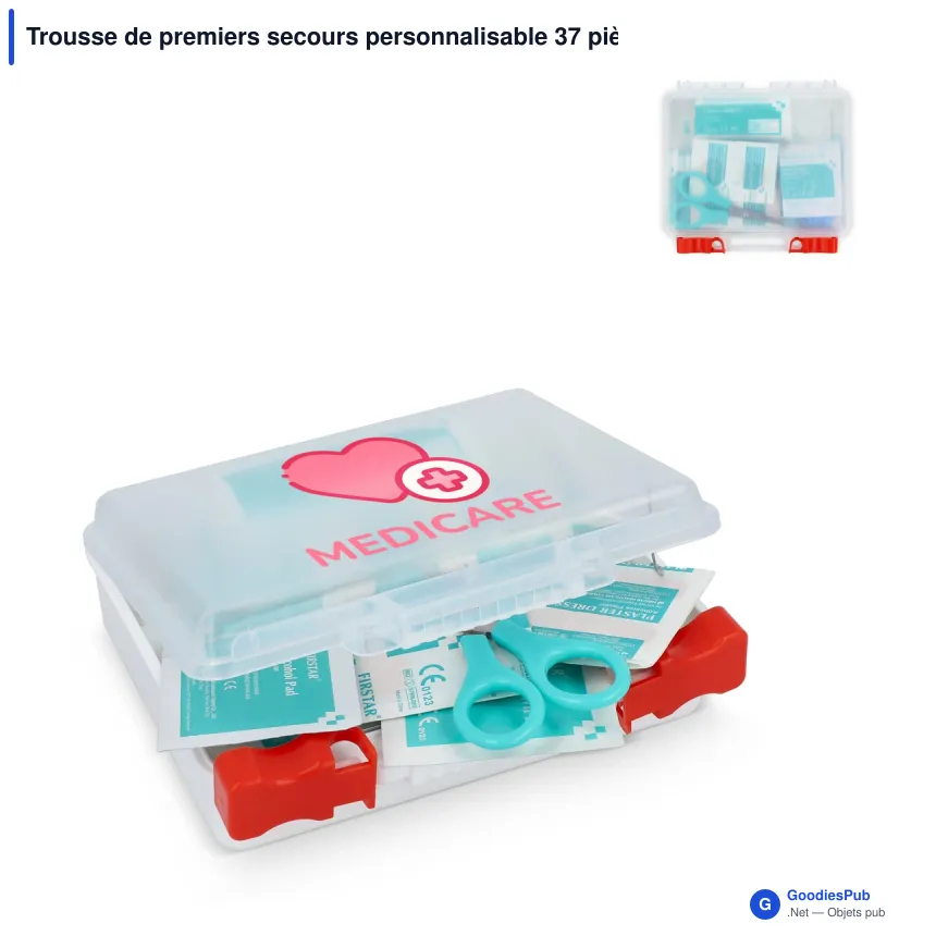 Trousse de premiers secours personnalisable 37 pièces avec logo - Sierra - Image 1