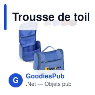 Trousse de toilette de voyage personnalisable en rPET 300D avec logo - Kora - Miniature 1