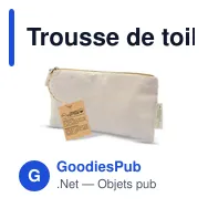 Trousse de toilette personnalisable en coton organique avec logo | Reons - Miniature 1