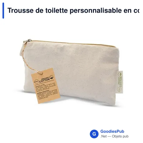 Trousse de toilette personnalisable en coton organique avec logo | Reons