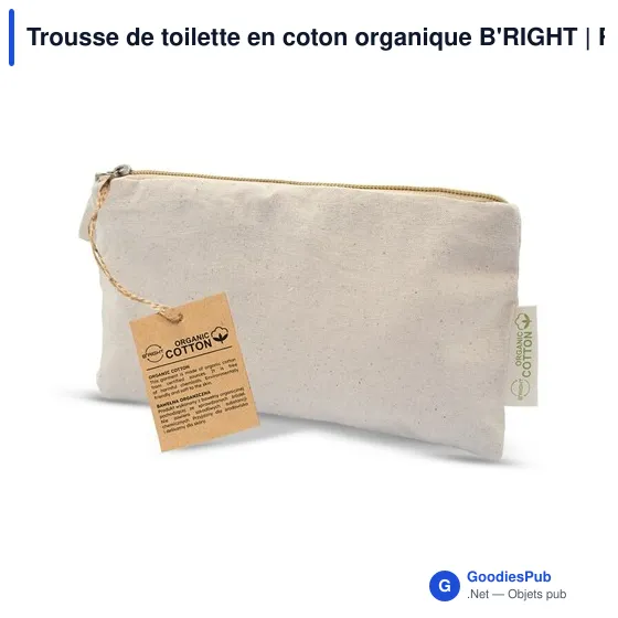 Trousse de toilette personnalisable en coton organique avec logo | Reons - Image 1