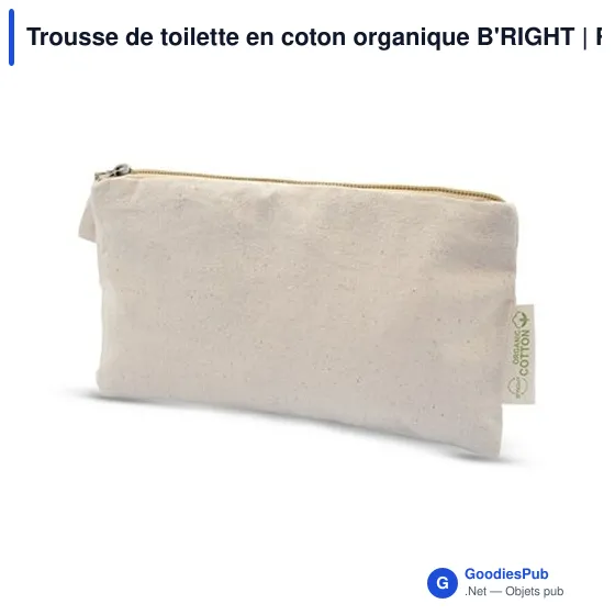 Trousse de toilette personnalisable en coton organique avec logo | Reons - Image 3