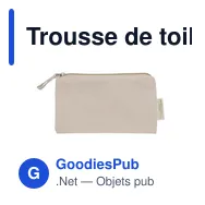 Trousse de toilette personnalisable en coton organique avec logo | Reons - Miniature 4