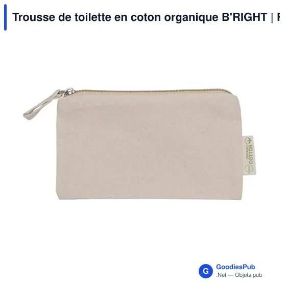 Trousse de toilette personnalisable en coton organique avec logo | Reons - Image 4