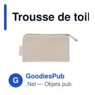 Trousse de toilette personnalisable en coton organique avec logo | Reons - Miniature 5