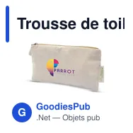 Trousse de toilette personnalisable en coton organique avec logo | Reons - Miniature 6